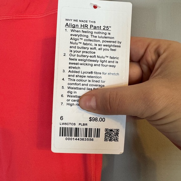 NWT Lululemon Coral Pink Align HR Leggings 25” - Picture 5 of 9